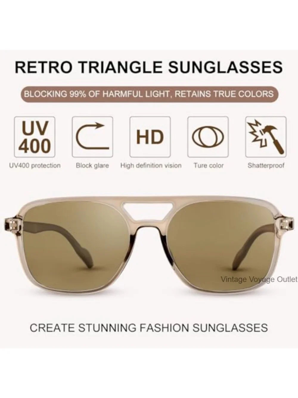 Retro Aviator Sunglasses 4 Pack for Women Men Plastic Frame
